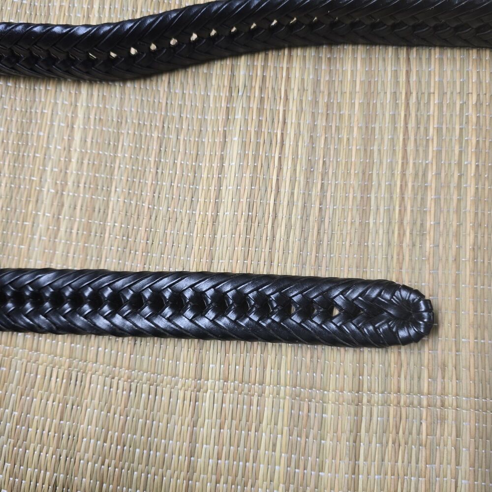 Black Braided Belt Genuine Leather Belt Size 36 Casual Dress Belt Men's. - Picture 5 of 5